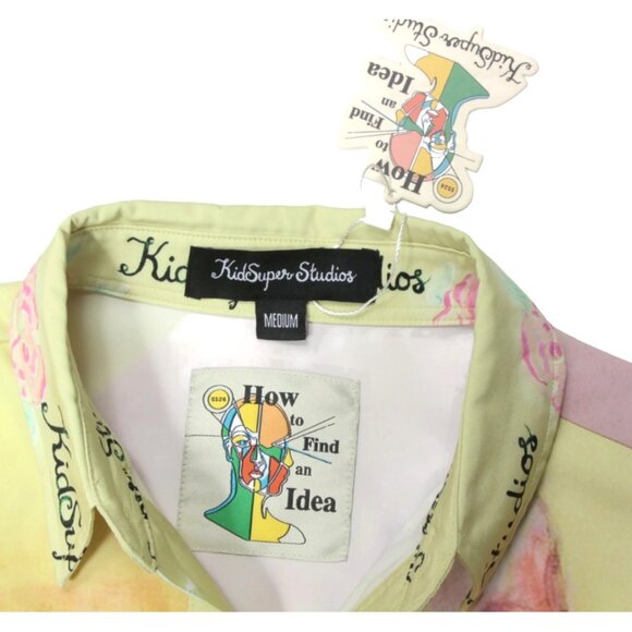 NWT KidSuper Studios Men’s Size Medium Multi Colored Printed 'Satin Shirt /711 - Picture 5 of 6